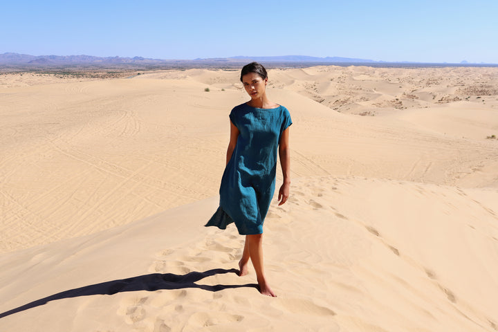 Linen - Boxy Dress, Knee Length