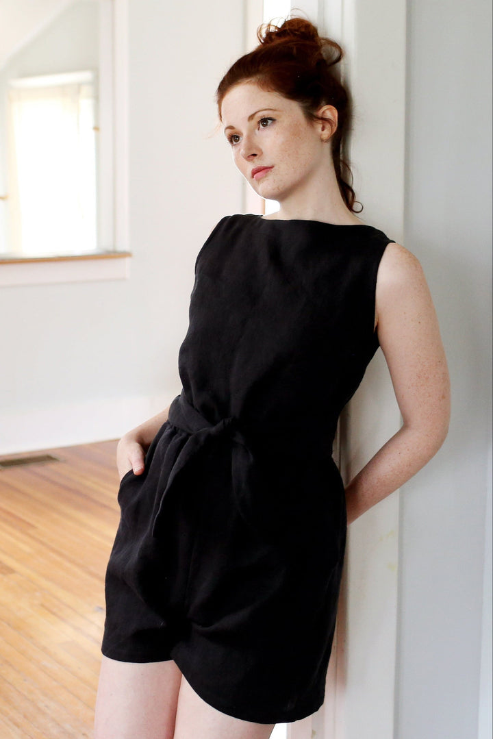 Linen - Romper, Sleeveless