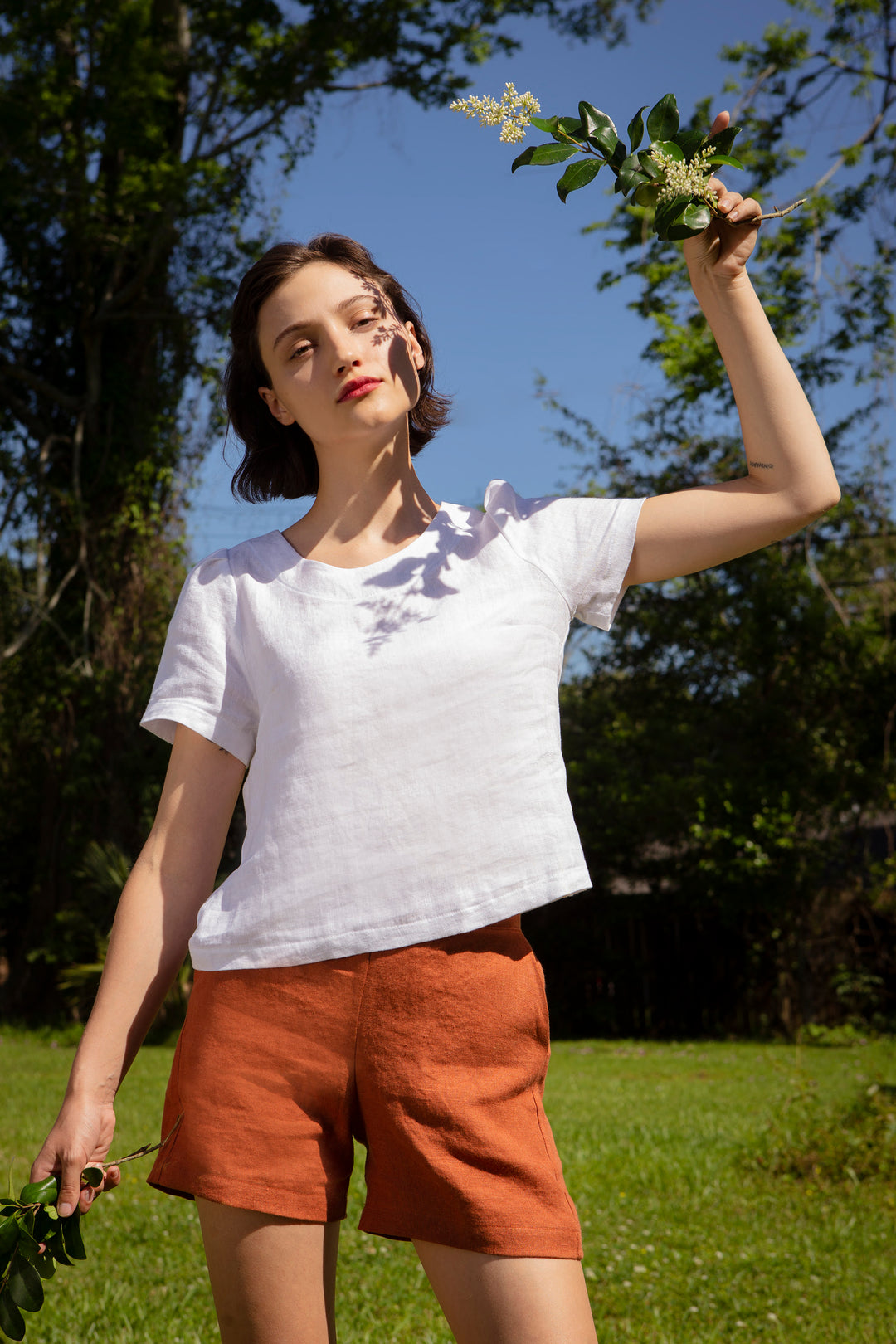 Linen - Shorts, Flat Front