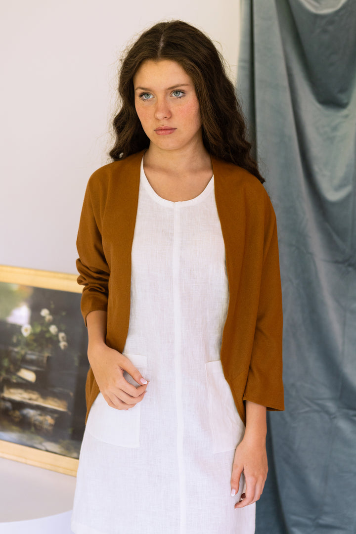 Linen - Shift Dress, Standard Length, Sleeveless