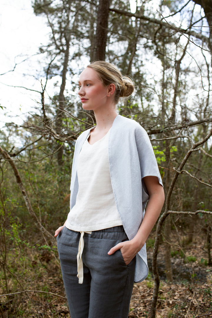 Linen - Jogger, Full Length, Elastic/Drawstring Waist